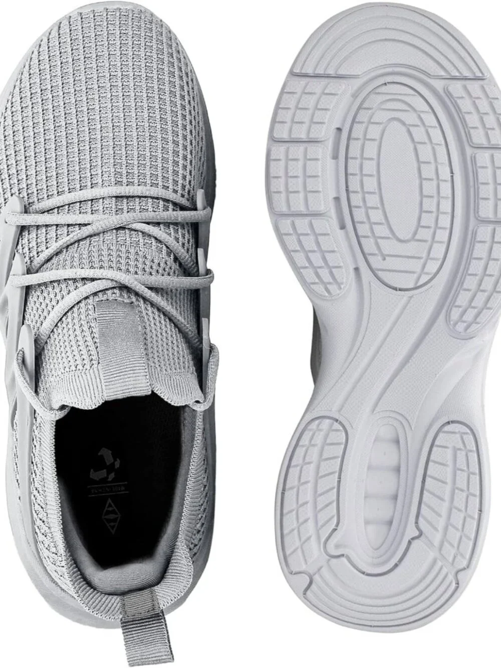 Men's Light Grey Breathable Non Slip Running Athletic Gym Tennis Sneaker Shoes - Picture 2 of 6